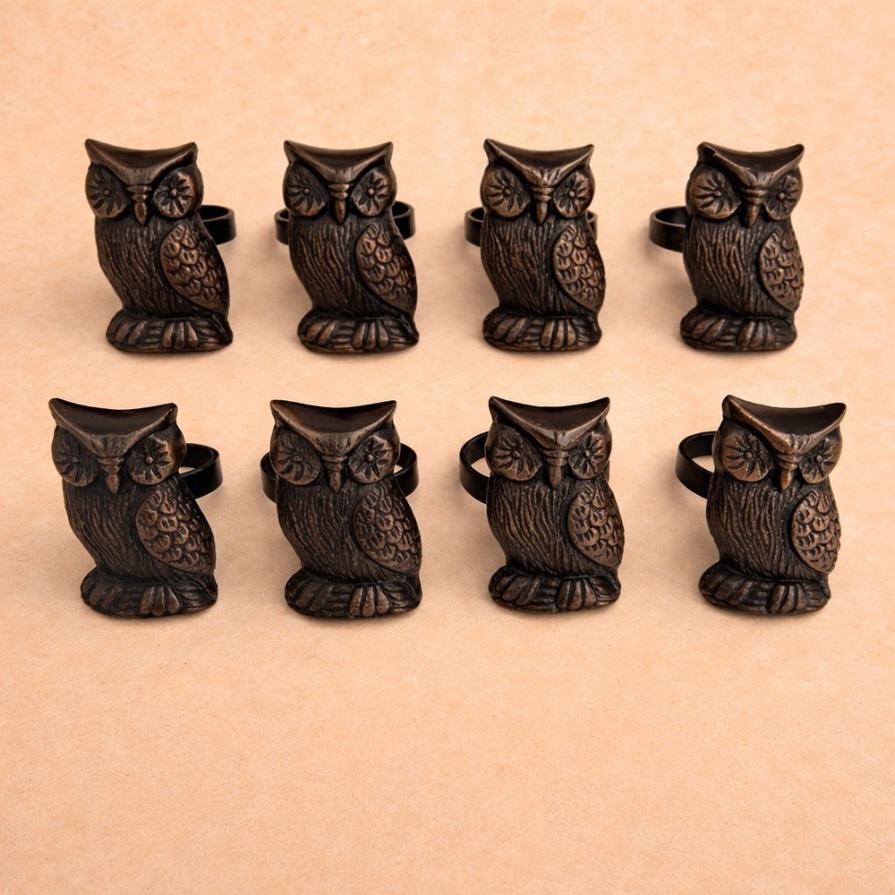 OWL NAPKIN RINGS SET OF 8